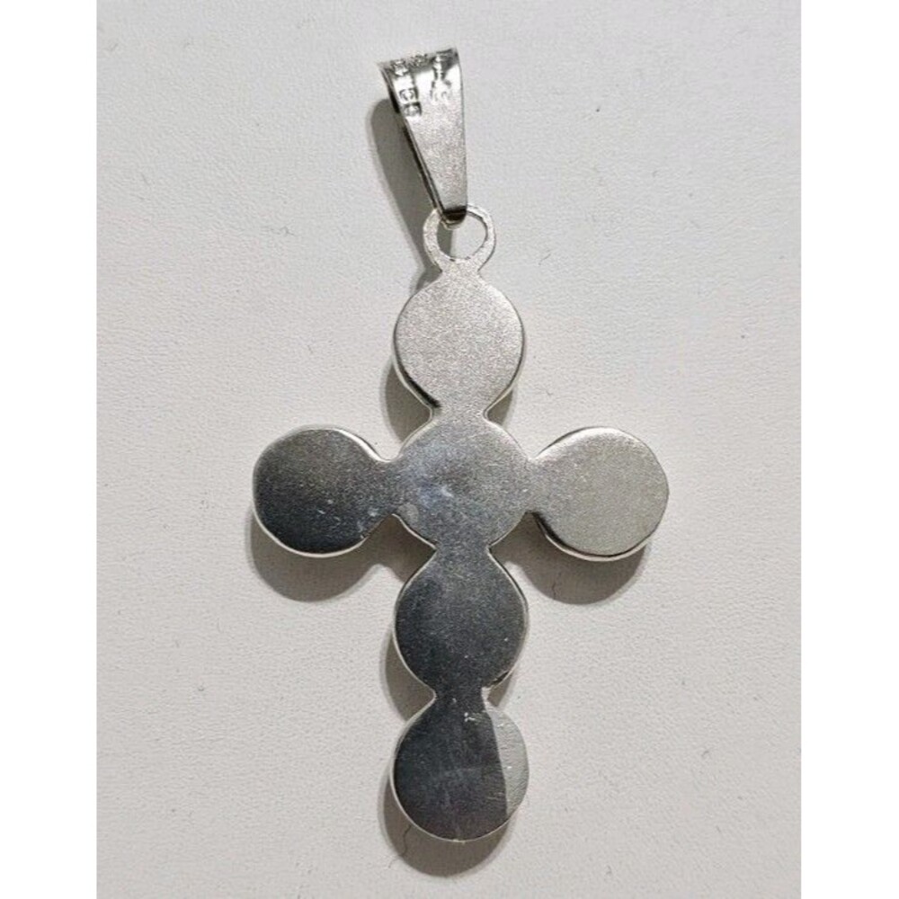 Chunky Sterling Silver Cross, 925 Silver Cross, Statement Piece, Cross Pendant - Picture 5 of 8